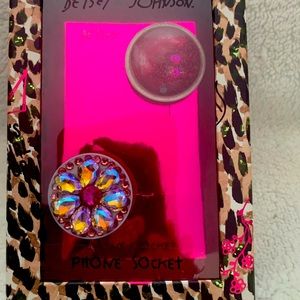 Betsey Johnson Crystal and Glitter Phone Socket